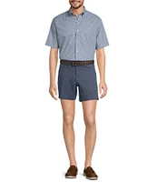 Gold Label Roundtree & Yorke Non-Iron Short Sleeve Gingham Print Sport Shirt