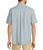 Gold Label Roundtree & Yorke Non-Iron Short Sleeve Gingham Print Sport Shirt