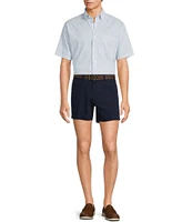 Gold Label Roundtree & Yorke Non-Iron Short Sleeve Grid Geo Print Sport Shirt