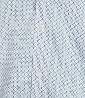 Gold Label Roundtree & Yorke Non-Iron Short Sleeve Grid Geo Print Sport Shirt
