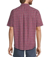 Gold Label Roundtree & Yorke Non-Iron Short Sleeve Medium Plaid Pattern Sport Shirt