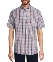 Gold Label Roundtree & Yorke Non-Iron Short Sleeve Multi Plaid Poplin Sport Shirt