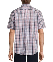 Gold Label Roundtree & Yorke Non-Iron Short Sleeve Multi Plaid Poplin Sport Shirt