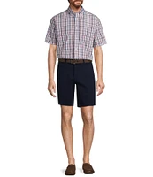 Gold Label Roundtree & Yorke Non-Iron Short Sleeve Multi Plaid Poplin Sport Shirt