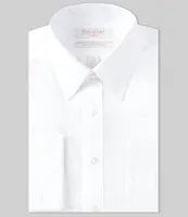 Gold Label Roundtree & Yorke Slim Fit Non-Iron Point Collar French Cuff Solid Dress Shirt