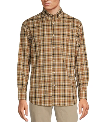 Gold Label Roundtree & Yorke Non-Iron Twill Long Sleeve Multi Plaid Sport Shirt