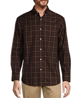 Gold Label Roundtree & Yorke Non-Iron Twill Long Sleeve Windowpane Plaid Sport Shirt