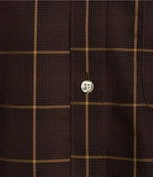 Gold Label Roundtree & Yorke Non-Iron Twill Long Sleeve Windowpane Plaid Sport Shirt