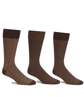 Gold Label Roundtree & Yorke Printed Crew Dress Socks 3-Pack