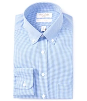 Gold Label Roundtree & Yorke Slim Fit Non-Iron Button-Down Collar Gingham Poplin Dress Shirt