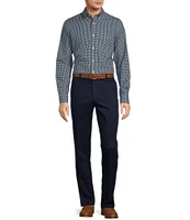 Gold Label Roundtree & Yorke Slim Fit Non-Iron Long Sleeve Small Check Sport Shirt