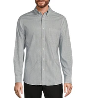 Gold Label Roundtree & Yorke Slim Fit Non-Iron Long Sleeve Square Geometric Print Sport Shirt