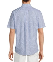 Gold Label Roundtree & Yorke Slim Fit Non-Iron Short Sleeve Floral Print Sport Shirt