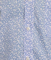 Gold Label Roundtree & Yorke Slim Fit Non-Iron Short Sleeve Floral Print Sport Shirt