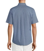 Gold Label Roundtree & Yorke Slim Fit Non-Iron Short Sleeve Geo Print Sport Shirt