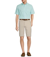 Gold Label Roundtree & Yorke Slim Fit Non-Iron Short Sleeve Gingham Print Sport Shirt