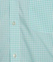 Gold Label Roundtree & Yorke Slim Fit Non-Iron Short Sleeve Gingham Print Sport Shirt
