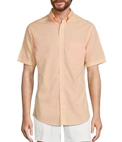 Gold Label Roundtree & Yorke Slim Fit Non-Iron Short Sleeve Gingham Print Sport Shirt