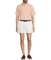 Gold Label Roundtree & Yorke Slim Fit Non-Iron Short Sleeve Gingham Print Sport Shirt