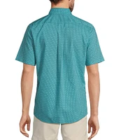 Gold Label Roundtree & Yorke Slim Fit Non-Iron Short Sleeve Shell Print Sport Shirt