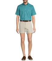 Gold Label Roundtree & Yorke Slim Fit Non-Iron Short Sleeve Shell Print Sport Shirt
