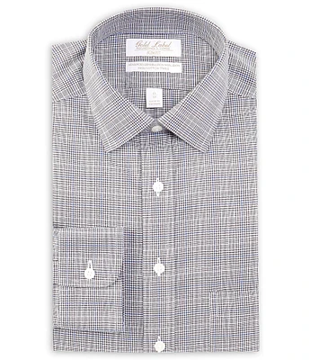 Gold Label Roundtree & Yorke Slim Fit Non-Iron Spread Collar Glen Plaid Twill Dress Shirt