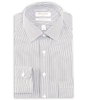 Gold Label Roundtree & Yorke Slim Fit Non-Iron Spread Collar Poplin Stripe Dress Shirt