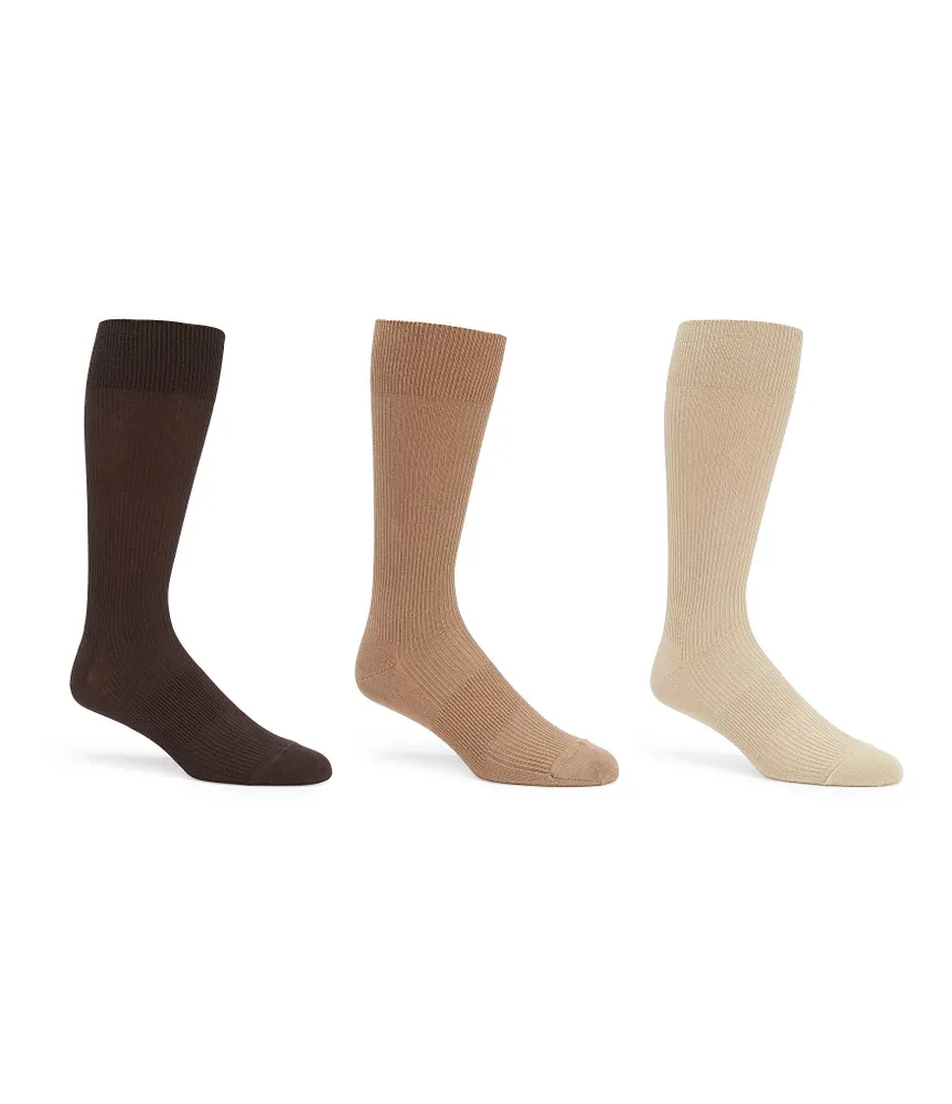 Gold Label Roundtree & Yorke Solid Ribbed Crew Socks 3-Pack