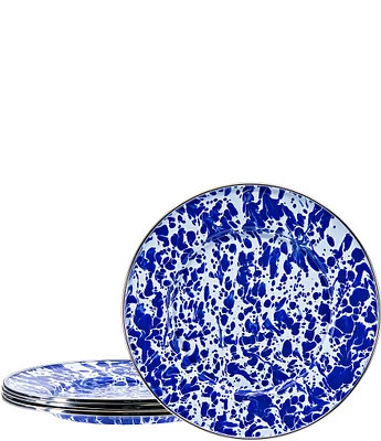 Golden Rabbit Enamelware Cobalt Sandwich Plates, Set of 4