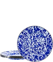 Golden Rabbit Enamelware Cobalt Sandwich Plates, Set of 4