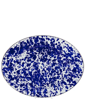 Golden Rabbit Enamelware Cobalt Swirl Oval Platter