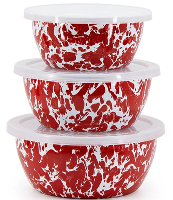 Golden Rabbit Enamelware Swirl Nesting Bowls, Set of 3