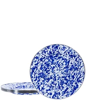 Golden Rabbit Enamelware Cobalt Swirl Dinner Plates, Set of 4