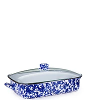Golden Rabbit Enamelware Cobalt Swirl Roasting Pan
