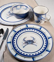 Golden Rabbit Enamelware Blue Crab Sandwich Plates, Set of 4