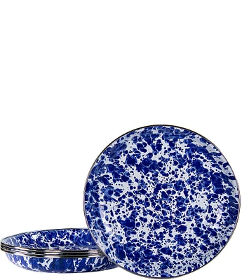 Golden Rabbit Enamelware Cobalt Swirl Pasta Plates, Set of 4