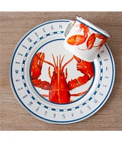 Golden Rabbit Enamelware Lobster Charger Plates, Set of 2