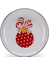 Golden Rabbit Enamelware Ornament Appetizer Plates, Set of 4