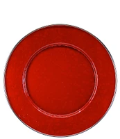 Golden Rabbit Enamelware Solid Texture Red Sandwich Plates, Set of 4