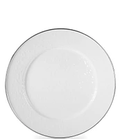 Golden Rabbit Enamelware Solid Texture White Charger Plates, Set of 2