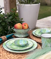 Golden Rabbit Enamelware Marbled Modern Monet Colander