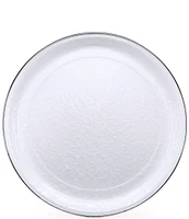 Golden Rabbit Enamelware Solid Texture White Large Tray