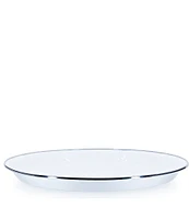 Golden Rabbit Enamelware Solid Texture White Large Tray