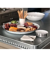 Golden Rabbit Enamelware Solid Texture White Large Tray