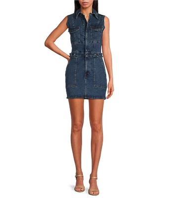 Good American Fit For Success Sleeveless Mini Denim Dress