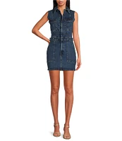 Good American Fit For Success Sleeveless Mini Denim Dress