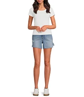 Good American Good 90s Mid Rise Carpenter Long Shorts