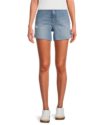 Good American Good 90s Mid Rise Carpenter Long Shorts