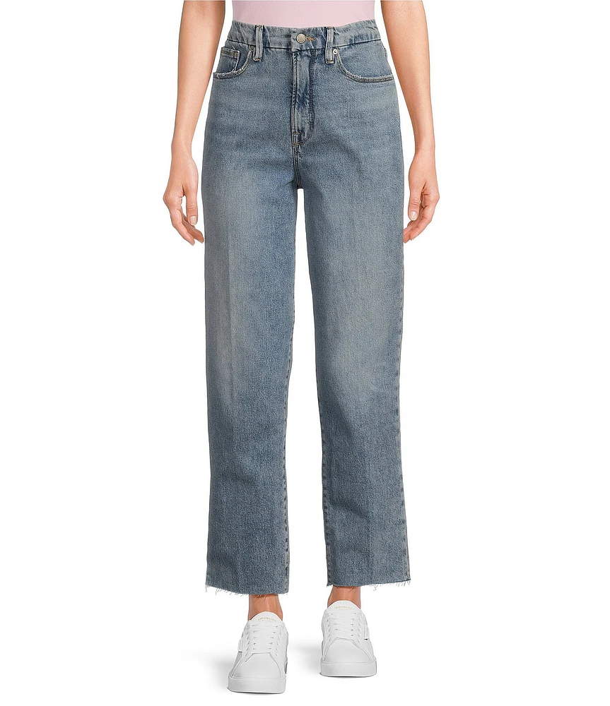 Good American Good Boy Straight Cropped High Rise Jeans