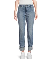 Good American Good Classic Mid-Rise Slim Straight Jeans